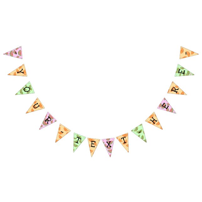 Customizable Kawaii Watercolor Fruit Bunting Flags (All)