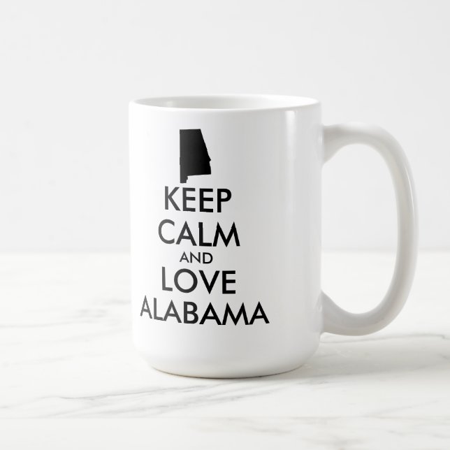Customizable KEEP CALM and LOVE ALABAMA Coffee Mug (Right)