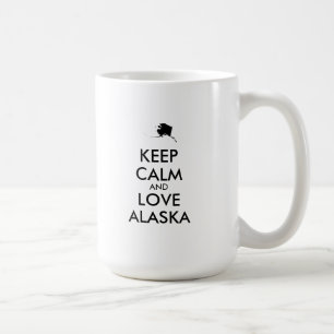 Customizable KEEP CALM and LOVE ALASKA Coffee Mug