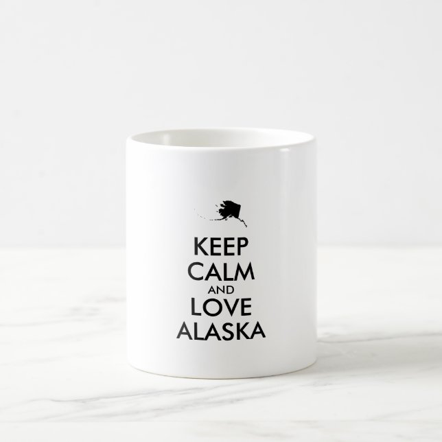 Customizable KEEP CALM and LOVE ALASKA Coffee Mug (Center)