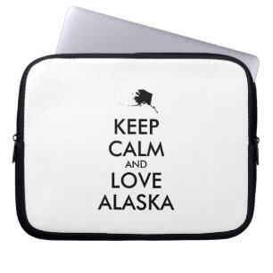 Customizable KEEP CALM and LOVE ALASKA Laptop Sleeve