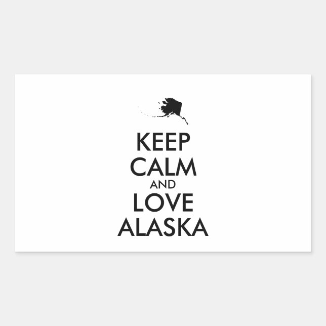 Customizable KEEP CALM and LOVE ALASKA Sticker (Front)