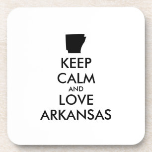 Customizable KEEP CALM and LOVE ARKANSAS Coaster