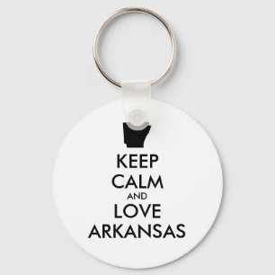 Customizable KEEP CALM and LOVE ARKANSAS Keychain