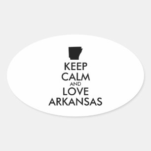Customizable KEEP CALM and LOVE ARKANSAS Oval Sticker