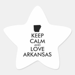 Customizable KEEP CALM and LOVE ARKANSAS Star Sticker