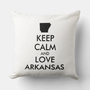 Customizable KEEP CALM and LOVE ARKANSAS Throw Pillow