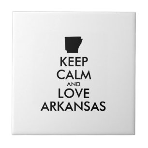 Customizable KEEP CALM and LOVE ARKANSAS Tile