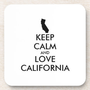 Customizable KEEP CALM and LOVE CALIFORNIA Coaster