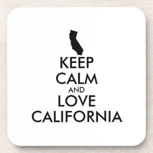 Customizable KEEP CALM and LOVE CALIFORNIA Coaster