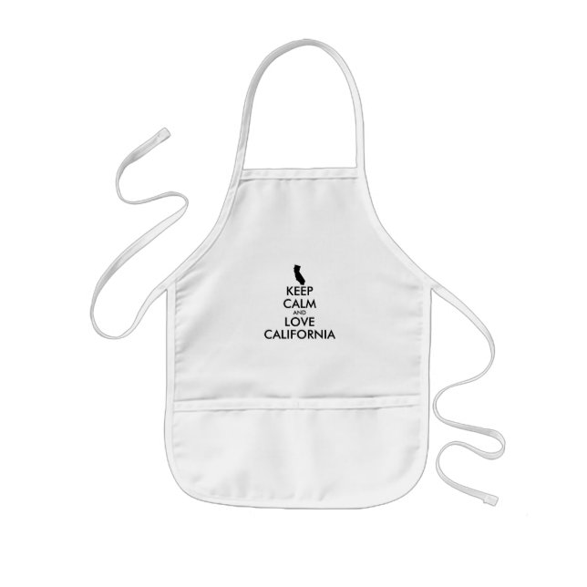 Customizable KEEP CALM and LOVE CALIFORNIA Kids Apron (Front)