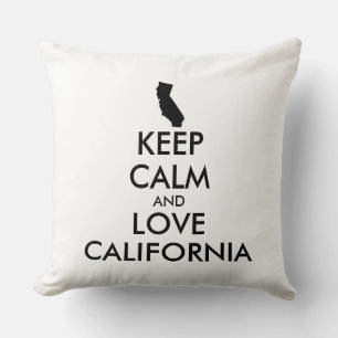 Customizable KEEP CALM and LOVE CALIFORNIA Throw Pillow