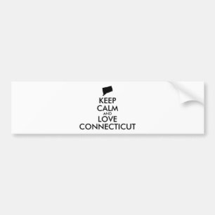 Customizable KEEP CALM and LOVE CONNECTICUT Bumper Sticker