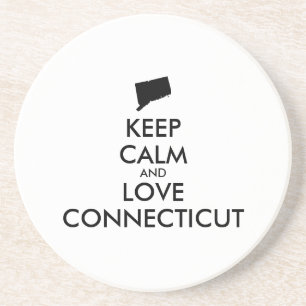 Customizable KEEP CALM and LOVE CONNECTICUT Coaster