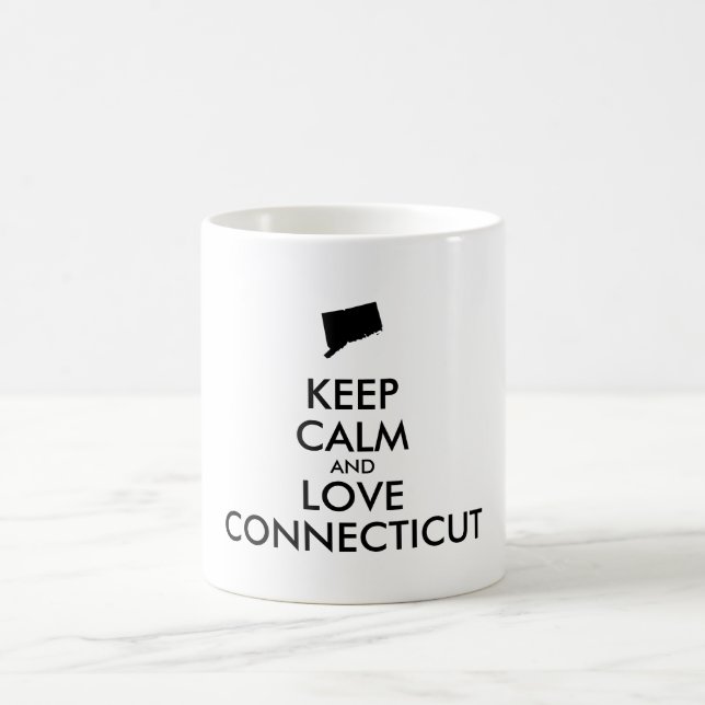 Customizable KEEP CALM and LOVE CONNECTICUT Coffee Mug (Center)