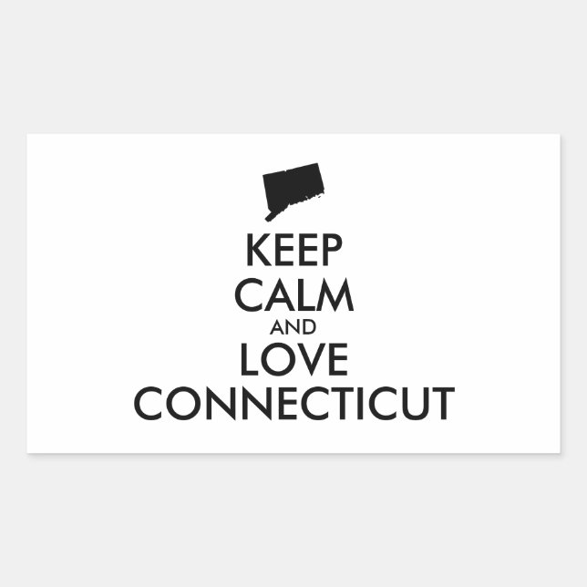 Customizable KEEP CALM and LOVE CONNECTICUT Sticker (Front)