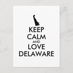 Customizable KEEP CALM and LOVE DELAWARE Postcard