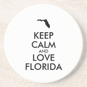 Customizable KEEP CALM and LOVE FLORIDA Coaster
