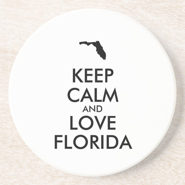 Customizable KEEP CALM and LOVE FLORIDA Coaster (Front)