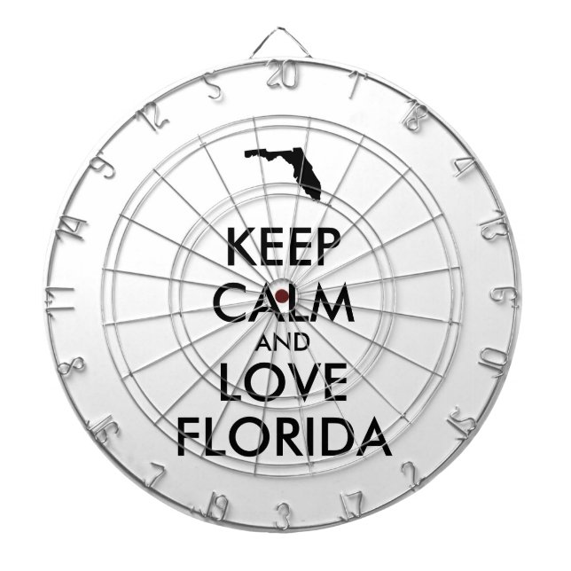 Customizable KEEP CALM and LOVE FLORIDA Dartboard (Front)