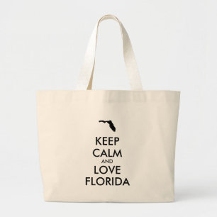 Customizable KEEP CALM and LOVE FLORIDA Large Tote Bag