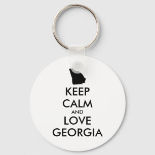 Customizable KEEP CALM and LOVE GEORGIA Keychain