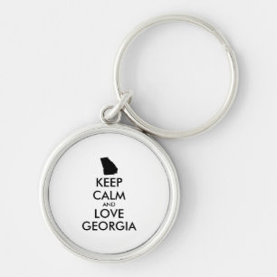 Customizable KEEP CALM and LOVE GEORGIA Keychain