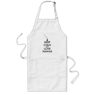 Customizable KEEP CALM and LOVE HAWAII Long Apron