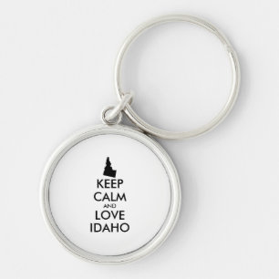 Customizable KEEP CALM and LOVE IDAHO Keychain