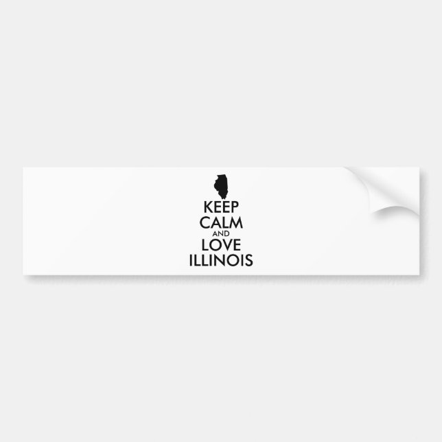 Customizable KEEP CALM and LOVE ILLINOIS Bumper Sticker (Front)