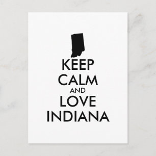 Customizable KEEP CALM and LOVE INDIANA Postcard