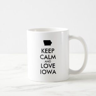 Customizable KEEP CALM and LOVE IOWA Coffee Mug