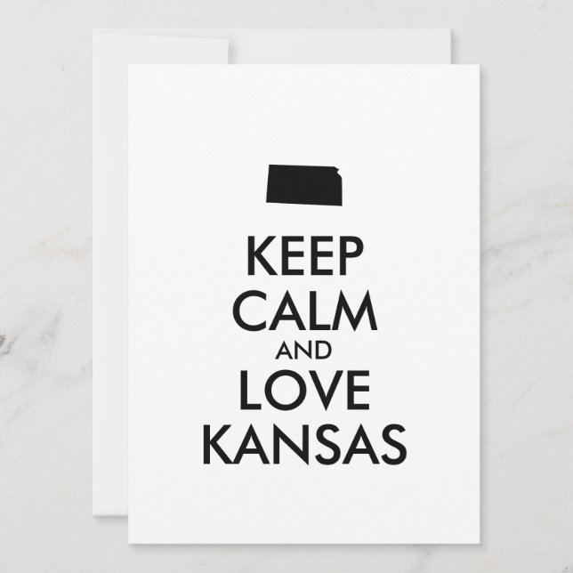 Customizable KEEP CALM and LOVE KANSAS (Front)