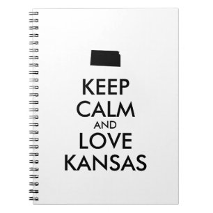 Customizable KEEP CALM and LOVE KANSAS Notebook