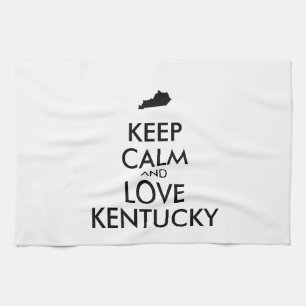 Customizable KEEP CALM and LOVE KENTUCKY Kitchen Towel
