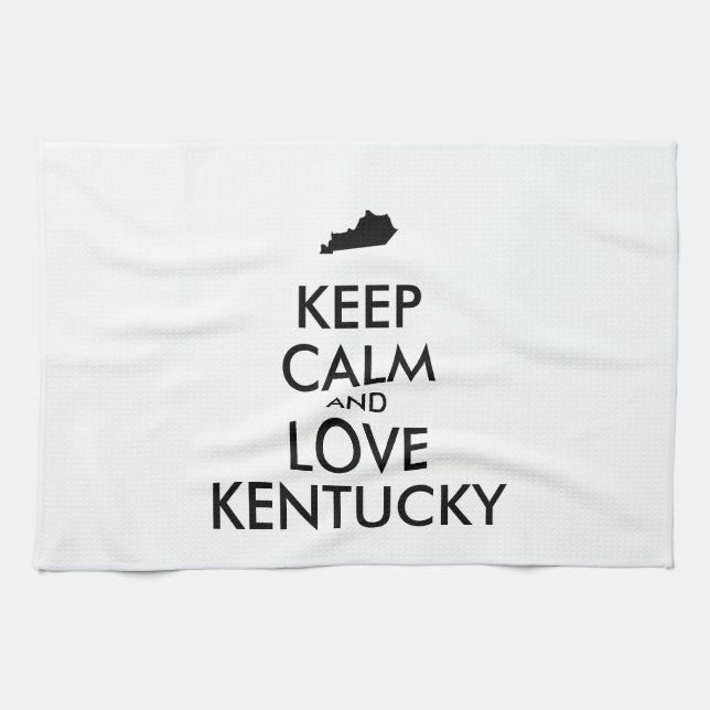 Customizable KEEP CALM and LOVE KENTUCKY Kitchen Towel (Horizontal)