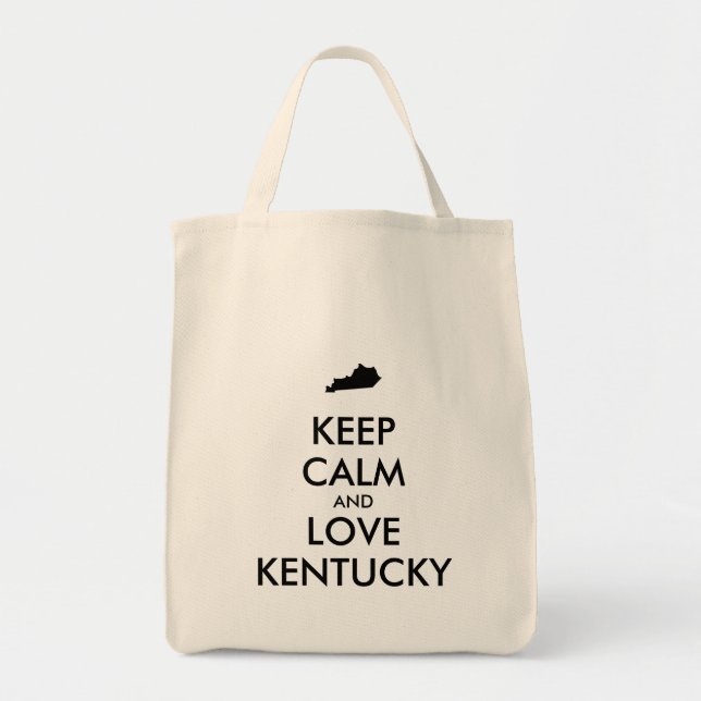 Customizable KEEP CALM and LOVE KENTUCKY Tote Bag (Front)