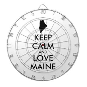 Customizable KEEP CALM and LOVE MAINE Dartboard