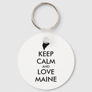 Customizable KEEP CALM and LOVE MAINE Keychain