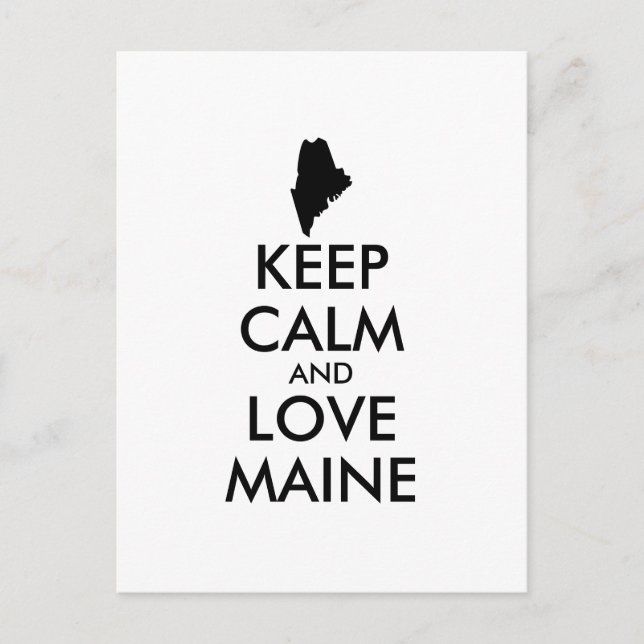 Customizable KEEP CALM and LOVE MAINE Postcard (Front)