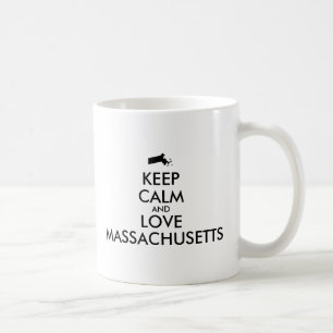 Customizable KEEP CALM and LOVE MASSACHUSETTS Coffee Mug