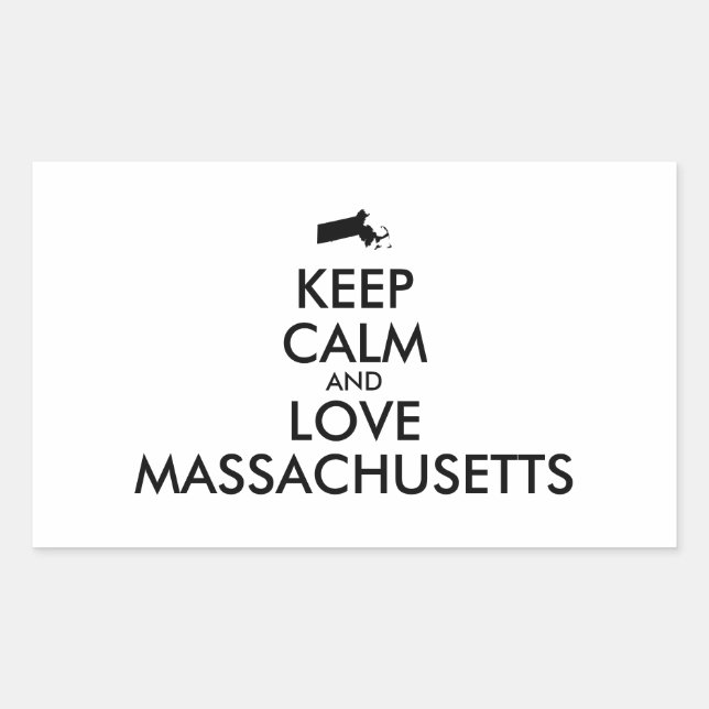 Customizable KEEP CALM and LOVE MASSACHUSETTS Sticker (Front)