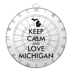 Customizable KEEP CALM and LOVE MICHIGAN Dartboard