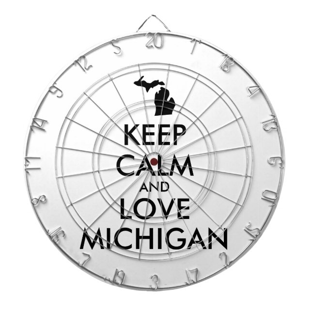 Customizable KEEP CALM and LOVE MICHIGAN Dartboard (Front)
