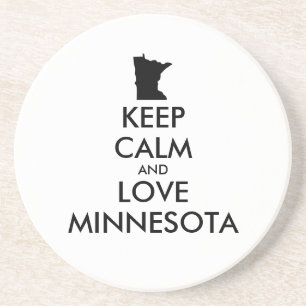 Customizable KEEP CALM and LOVE MINNESOTA Coaster