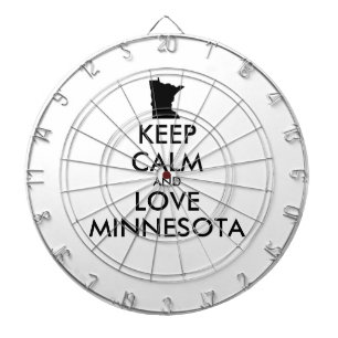 Customizable KEEP CALM and LOVE MINNESOTA Dartboard