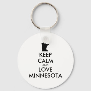 Customizable KEEP CALM and LOVE MINNESOTA Keychain