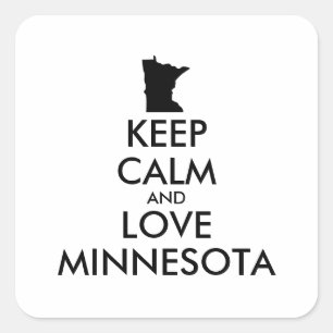 Customizable KEEP CALM and LOVE MINNESOTA Square Sticker