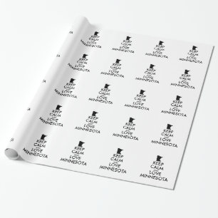 Customizable KEEP CALM and LOVE MINNESOTA Wrapping Paper