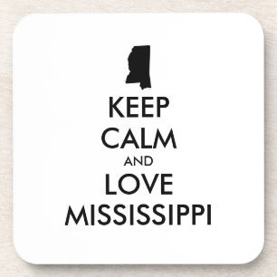 Customizable KEEP CALM and LOVE MISSISSIPPI Coaster